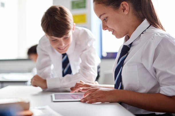 High school uniform students studying at an Australian School